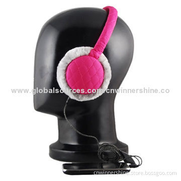 Sleeping Headphone with Winter Warm Fur Plush Wired Audio Stereo Earmuff, OEM/ODM, Free Samples